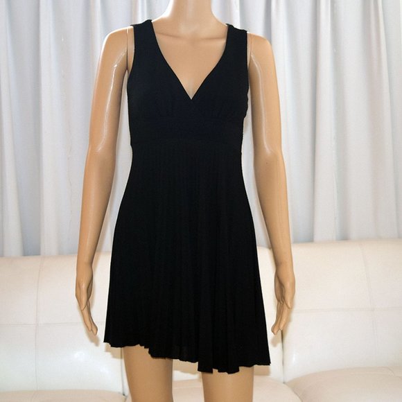 "5/$35" Knit Dress Sleeveless Plunge with Asymmetric Fit-and-Flare Silhouette - Picture 1 of 10